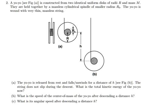 what is its angular speed after descending a dista.